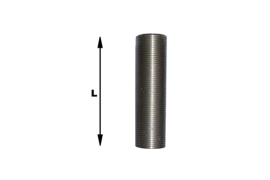 Adapter M16x1, INOX, Länge (L) total=50mm, komplett Gewinde, Bohrung=Ø12mm, inklusive 2 Ringe Ø30x3mm, 2 Mutter d=6mm,