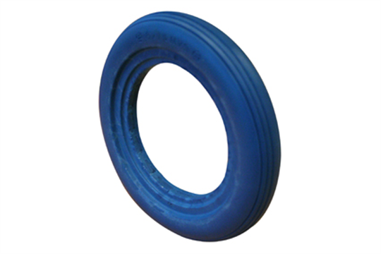 Reifen PU blau  8 x 1¼ (Ø200x30) Innenbreite Felge 20-22mm, Rillenprofil 